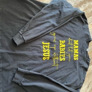 Black Graphic Long Sleeve Shirt 2x